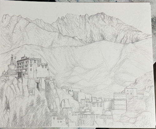 Sketch that was the basis for the painting (sketch by Josh West as well)